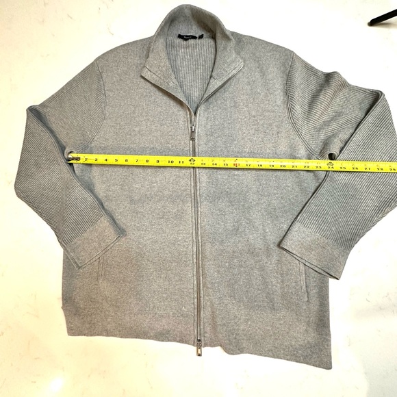 THEORY - Gray Double Zip Up Sweater - Sz. XXL - Picture 6 of 10